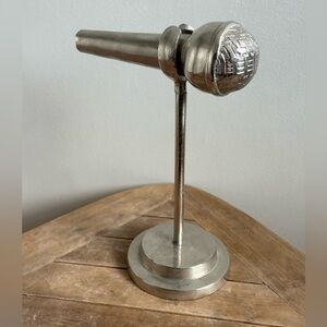 Pier 1 Decoration Silver Chrome Microphone Mic Cool Fixture!